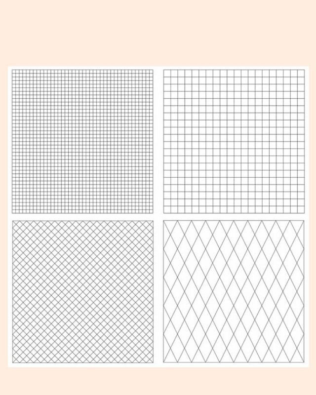All 4 pre-printed grid practice panels